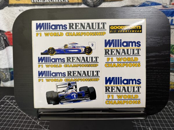 1994 Ayrton Senna - Damon Hill Williams Renault F1 Sticker Sheets