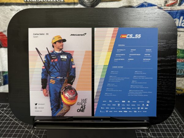 Carlos Sainz Signed 2020 McLaren Formula 1 Hero Cards - Image 2
