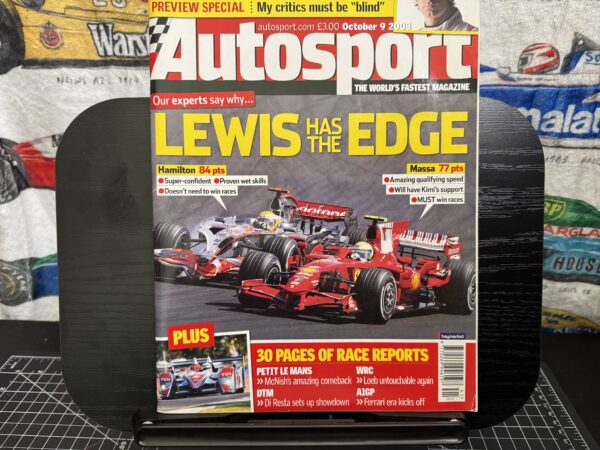 2008 Autosport Magazine Oct. 9 Hamilton Massa Cover