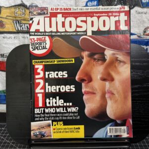 2006 Autosport Magazine Sept. 26 Alonso Schumacher Cover